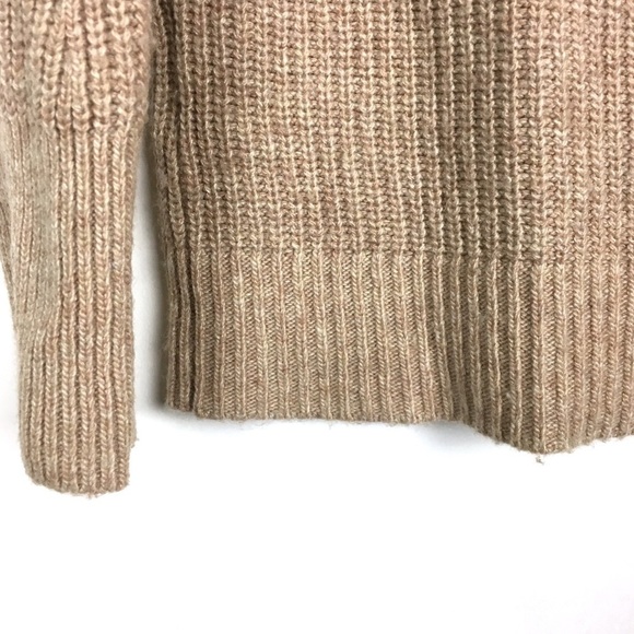 LOFT Wool Blend Sweater Neutral Camel Minimalist Capsule Wardrobe Size Medium - Picture 3 of 10